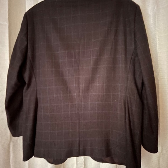 Pronto Uomu Platinum Brown Plaid 2 Button Sport Coat Blazer, Size 44R - Picture 3 of 11
